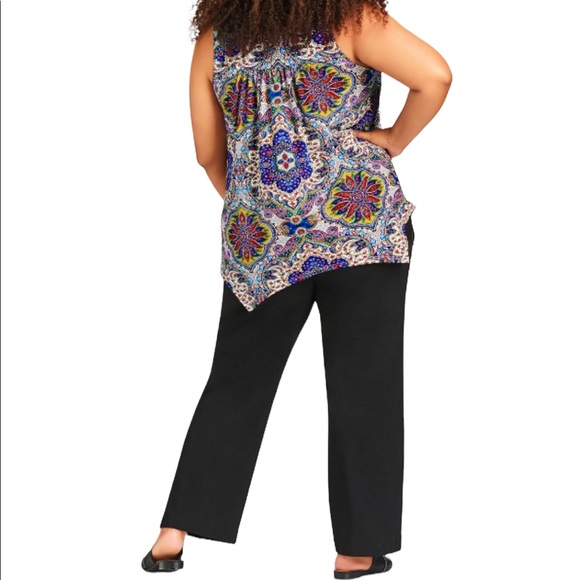 NWT Avenue 14/16 (1X) beaded print top - Picture 8 of 14